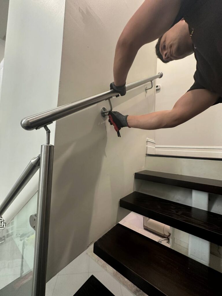glass stair railing top section boca raton