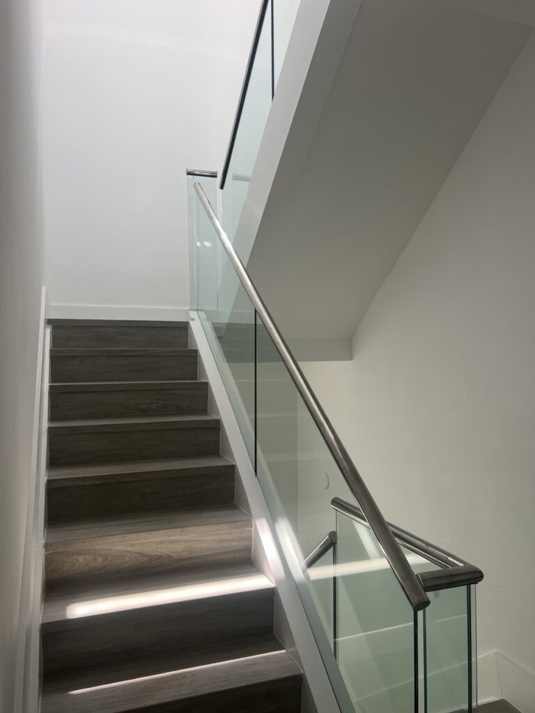 glass staircase railing stainless handrail boca raton fl