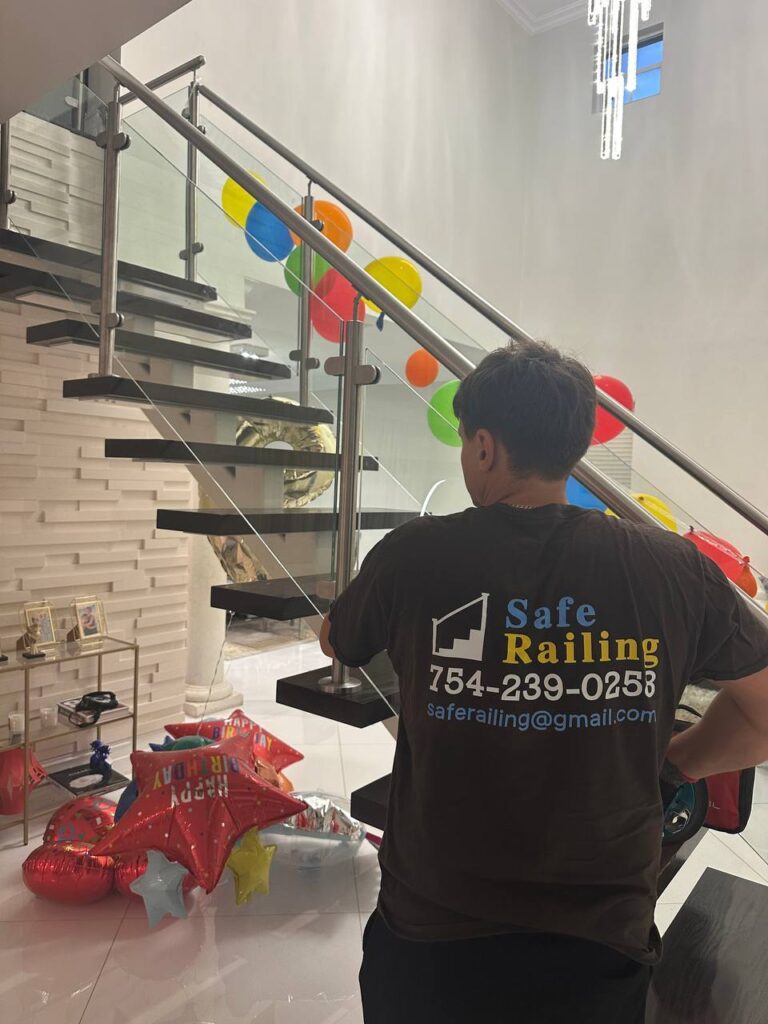 tempered glass stair railing boca raton